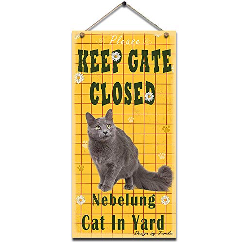 Lata con texto en inglés «Please Keep Gate Closed Persian Cat In Yardpersian 20 x 30 cm – Decoración de pared con citas inspiradoras