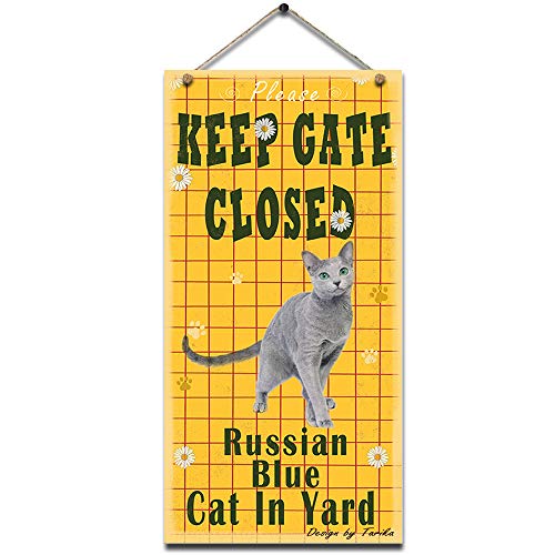 Lata con texto en inglés «Please Keep Gate Closed Persian Cat In Yardpersian20X30 CM Lata de aspecto vintage para decoración de pared