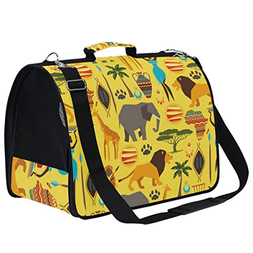 LDIYEU Animal Salvaje Zoo Amarillo Portátil Gato Perro Cachorro Portador Gatito Pug Mochila Bolsa de Transporte Aerolínea aprobada Pet Carrier para al Aire Libre Viaje