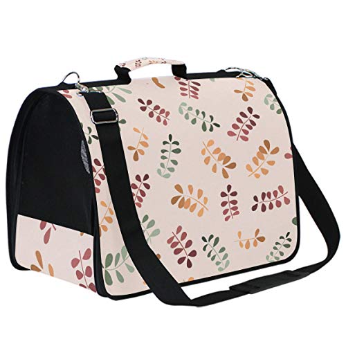 LDIYEU Hoja Rosa Contratada Portátil Gato Perro Cachorro Portador Gatito Pug Mochila Bolsa de Transporte Aerolínea aprobada Pet Carrier para al Aire Libre Viaje