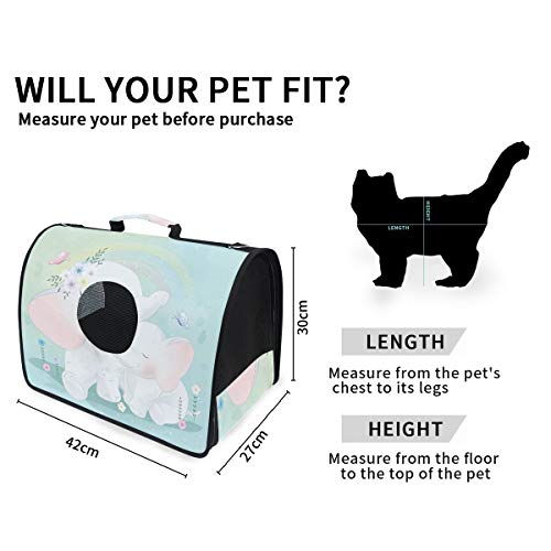 LDIYEU Lindo Elefante Madre Bebé Portátil Gato Perro Cachorro Portador Gatito Pug Mochila Bolsa de Transporte Aerolínea aprobada Pet Carrier para al Aire Libre Viaje