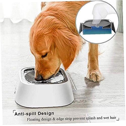 Lecez Alimentador de agua de gato y perro, ABS respetuoso con el medio ambiente ABS Material anti-tips Hombre a prueba de salpicaduras No mojado Agua grande Boca de bebida para aislar polvo, negro, ro