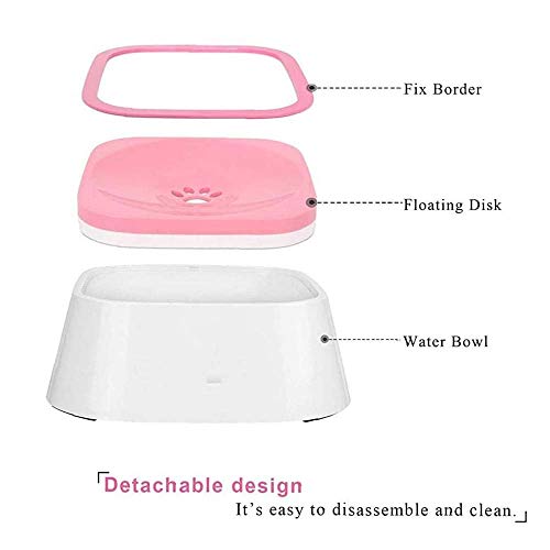 Lecez Alimentador de agua de gato y perro, ABS respetuoso con el medio ambiente ABS Material anti-tips Hombre a prueba de salpicaduras No mojado Agua grande Boca de bebida para aislar polvo, negro, ro