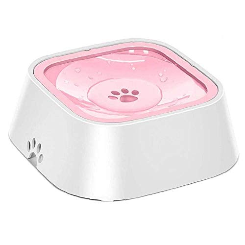 Lecez Alimentador de agua de gato y perro, ABS respetuoso con el medio ambiente ABS Material anti-tips Hombre a prueba de salpicaduras No mojado Agua grande Boca de bebida para aislar polvo, negro, ro