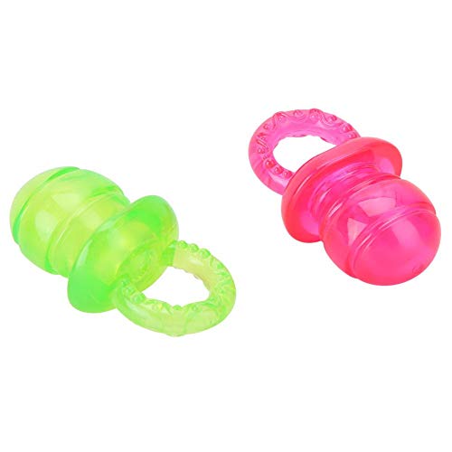 Lecxin Juguete para Perro Mascota, 2 Piezas TPR Transparente Mascota Cachorro Molar Dientes limpios Juguete Chupete masticable Jugando Juguetes de Entrenamiento para Perro Gato, sonda incorporada