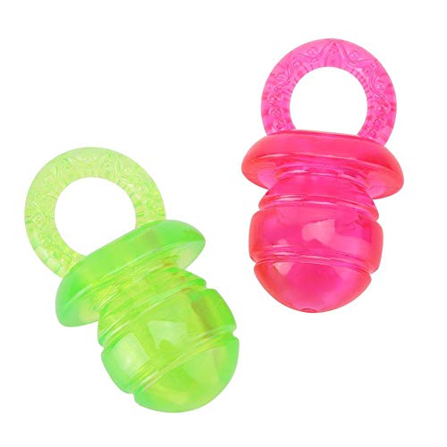 Lecxin Juguete para Perro Mascota, 2 Piezas TPR Transparente Mascota Cachorro Molar Dientes limpios Juguete Chupete masticable Jugando Juguetes de Entrenamiento para Perro Gato, sonda incorporada