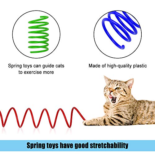 Ledoo Juguete para Gato en Espiral de 40 Piezas Juguete para Primavera de Gato Juguete Interactivo para Gato de Juguete Muelles en Espiral Juguete en Espiral Colorido Permanente para Gatitos Gatos