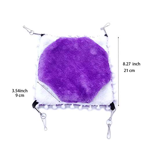 LeerKing Hamaca Simple Des Roedores para Mascotas Litera Suspendida Hamster Durmiendo Espeso Caliente Planeadores del Azúcar Conejillo de Indias Ardilla Voladora, Morado M