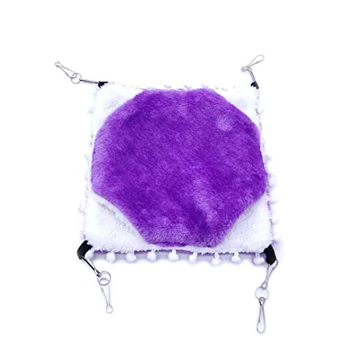 LeerKing Hamaca Simple Des Roedores para Mascotas Litera Suspendida Hamster Durmiendo Espeso Caliente Planeadores del Azúcar Conejillo de Indias Ardilla Voladora, Morado M