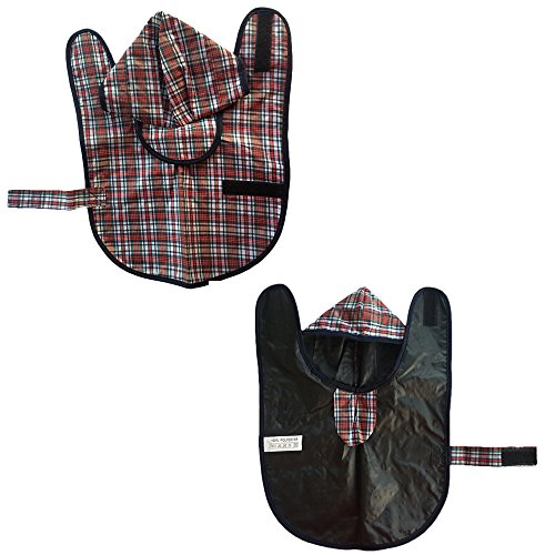 LeerKing Impermeable para Perros Abrigo Impermeable para Mascotas Chubasquero con Capucha y Agujero para Arnés con Etiqueta Mágica para Perros Pequeños y Medianos L