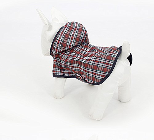 LeerKing Impermeable para Perros Abrigo Impermeable para Mascotas Chubasquero con Capucha y Agujero para Arnés con Etiqueta Mágica para Perros Pequeños y Medianos L