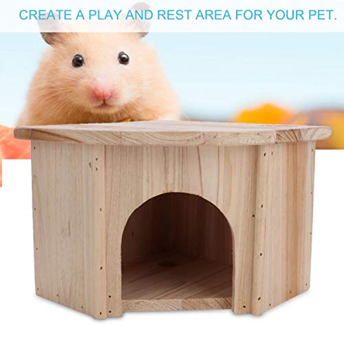 Leftwei Animal Hideout House, casa de Madera para Mascotas, Conveniente y fácil instalación Ratón de Madera Chinchilla Hamster para Mascota pequeña