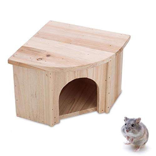 Leftwei Animal Hideout House, casa de Madera para Mascotas, Conveniente y fácil instalación Ratón de Madera Chinchilla Hamster para Mascota pequeña