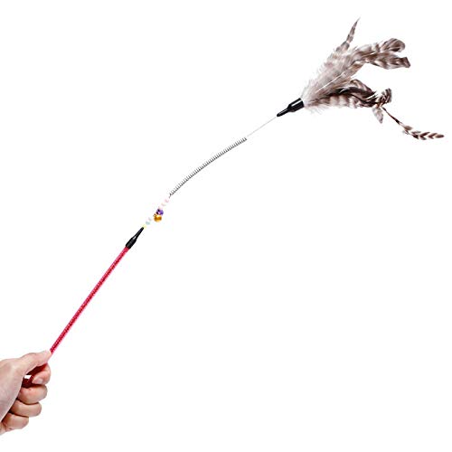 Legendog 2 Piezas Primavera Gato Teaser Divertido ImitacióN Pluma Interactivo Gato Palo Gatito Juguete Gatito Varita Gato Pluma Palo Gatito Juguetes Juguete Gato