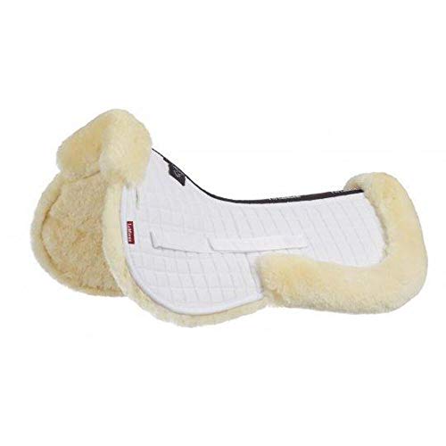 LeMieux Pro Media Almohadilla de Piel de Cordero, Unisex, Negro (Lana Natural/Tejido Negro), L