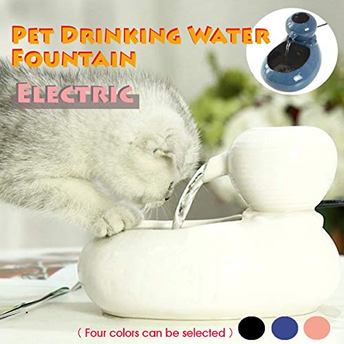 LIFF Fuente de Agua automática para Mascotas, Productos para Mascotas para Gatos, Filtro automático de Cuenco de cerámica para Perros, dispensador de Agua eléctrico USB, Cuencos para Beber