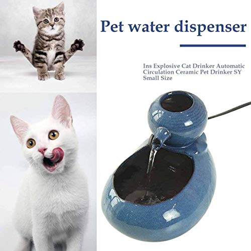 LIFF Fuente de Agua automática para Mascotas, Productos para Mascotas para Gatos, Filtro automático de Cuenco de cerámica para Perros, dispensador de Agua eléctrico USB, Cuencos para Beber