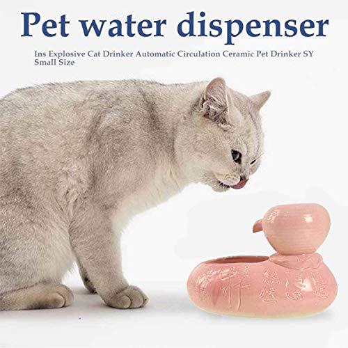LIFF Fuente de Agua automática para Mascotas, Productos para Mascotas para Gatos, Filtro automático de Cuenco de cerámica para Perros, dispensador de Agua eléctrico USB, Cuencos para Beber