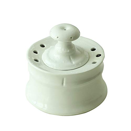 LIFF USB Smart Ceramics Alimentador para Beber para Gatos Alimentador de Agua circulante automático Dispensador de Agua para Mascotas Fuente 3D Cuenca de Agua para Gatos y Perros