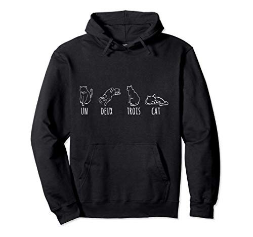 Lindo Resumen Uno Dos Tres Gato Francés Gatito Sudadera con Capucha