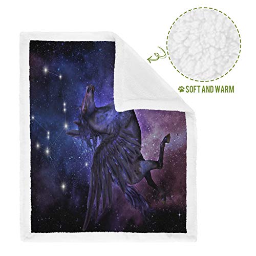 Linomo Galaxy Horse - Manta para mascotas, diseño de caballo de mitología griega, para perros y gatos