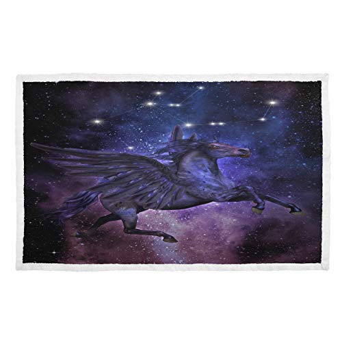 Linomo Galaxy Horse - Manta para mascotas, diseño de caballo de mitología griega, para perros y gatos