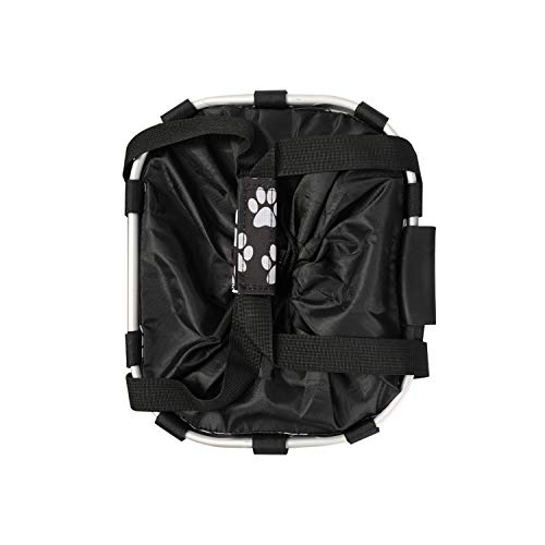 Lixada Cesta Desmontable para Bicicleta Frente para Bicicleta Soporte para Mascotas Bolsa Delantera de Lona Marco de Aleación de Aluminio Cesta para Mascotas (Pata)