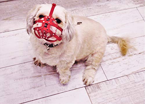 L&J Pets Uk Bozal para perro Shih Tzu, Pug y otros hocicos cortos de cara plana (M1, Rosa)