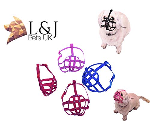 L&J Pets Uk Bozal para perro Shih Tzu, Pug y otros hocicos cortos de cara plana (M1, Rosa)