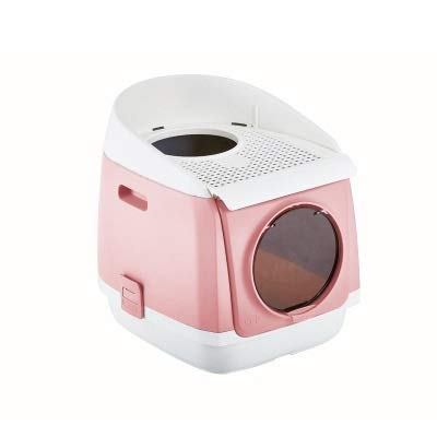 L.J.JZDY Aseo Gato Bandeja Caja de Arena for Gatos Kitty Litter Cabina Libre de la Caja del Gato Aseo Diseño Frontal de Entrada con Grandes Arena for Gatos Cucharada Caja de Arena