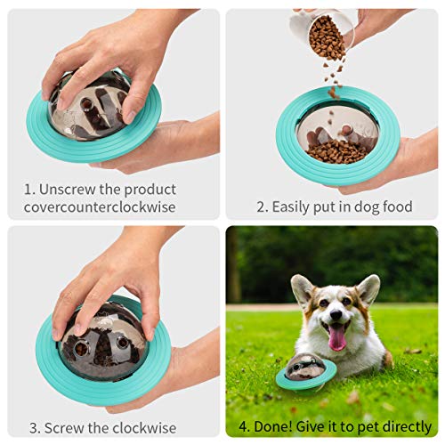 Locisne Pet Eating Treat Ball Dispensador de Comida Juguetes interactivos, Perro Gato Comida Lenta Tratar Bola Actividad Centro Alimentador Rompecabezas Juguete para Mascota Pequeña Mediana