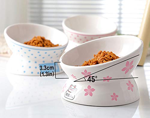 lovecabin Comedero Gato Elevado Inclinado, Comedero Gato Antivomito, Tazón De Gato Ortopédico, Material Saludable De Grado Alimenticio, Bigotes Sin Estrés, Antideslizante#3