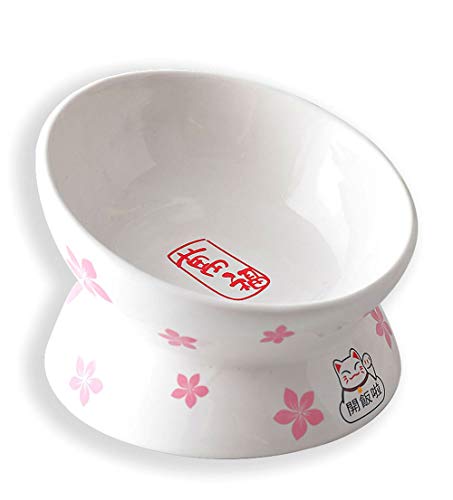 lovecabin Comedero Gato Elevado Inclinado, Comedero Gato Antivomito, Tazón De Gato Ortopédico, Material Saludable De Grado Alimenticio, Bigotes Sin Estrés, Antideslizante#3