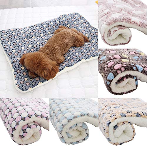 LPxdywlk Mascota Gatos para Perros Patas De Estrella Alfombrilla De Cama Manta De Vellón Cojín para Dormir Cálido Colchón Accesorios para Mascotas De Invierno 7# Los 49x32cm