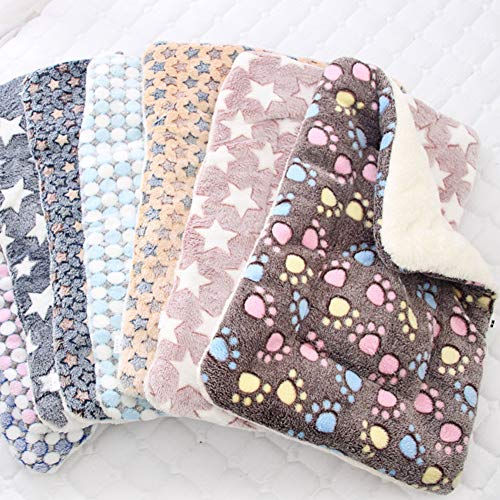 LPxdywlk Mascota Gatos para Perros Patas De Estrella Alfombrilla De Cama Manta De Vellón Cojín para Dormir Cálido Colchón Accesorios para Mascotas De Invierno 7# Los 49x32cm