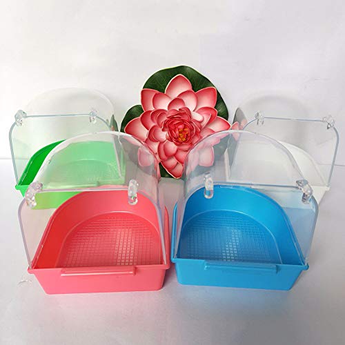 LPxdywlk Pet Bird Parrots Bañeras Transparentes Bañera Caja De Ducha Jaula Colgante Decoración Suministros Caja De Baño para Pájaros Verde