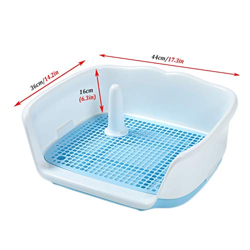 Lqdp Inodoro para Mascotas Perro Soporte Portátil para Entrenamiento de Inodoro para Perros, Bandeja de Entrenamiento para Orinal de Cachorro de Resina PP para Baño Interior (Color : Blue)