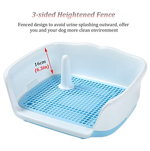 Lqdp Inodoro para Mascotas Perro Soporte Portátil para Entrenamiento de Inodoro para Perros, Bandeja de Entrenamiento para Orinal de Cachorro de Resina PP para Baño Interior (Color : Blue)