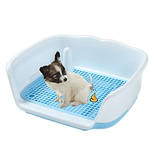 Lqdp Inodoro para Mascotas Perro Soporte Portátil para Entrenamiento de Inodoro para Perros, Bandeja de Entrenamiento para Orinal de Cachorro de Resina PP para Baño Interior (Color : Blue)