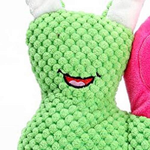 Lucheng 1 caracol de peluche resistente a los dientes, 1 unidad. Color: verde + rojo rosado. Tamaño: 23 x 22 x 7 cm. Material: peluche.