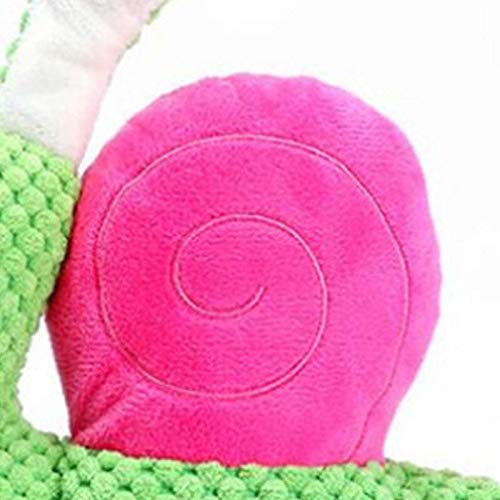 Lucheng 1 caracol de peluche resistente a los dientes, 1 unidad. Color: verde + rojo rosado. Tamaño: 23 x 22 x 7 cm. Material: peluche.