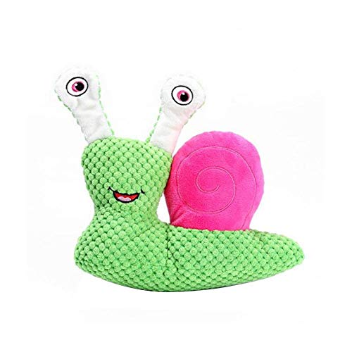Lucheng 1 caracol de peluche resistente a los dientes, 1 unidad. Color: verde + rojo rosado. Tamaño: 23 x 22 x 7 cm. Material: peluche.