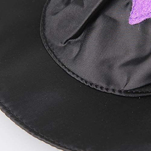 Luckylele Halloween mascota sombrero halloween mago sombrero negro sombrero púrpura estrellas perro tocado halloween mascota papel juego traje Perro y gato