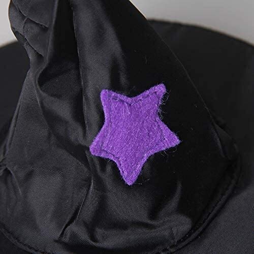 Luckylele Halloween mascota sombrero halloween mago sombrero negro sombrero púrpura estrellas perro tocado halloween mascota papel juego traje Perro y gato