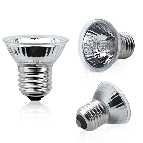 Luxvista E27 50W Bombilla de Calentamiento de Reptiles, UVA UVB Lámpara Solarde Espectro Completo Toma el Sol, para Reptiles y Anfibios Lagarto Tortuga Araña Serpiente (4-Unidades, Luz Cálida 2700K)