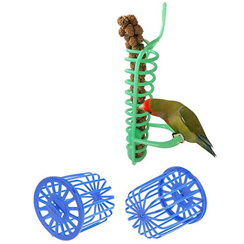 LXB Semilla para pájaros, Soporte para golosinas, Soporte para Vegetales y Frutas, comedero para jaulas para pájaros Dispositivo de alimentación de mijo Alimentador para jaulas para cacatúas
