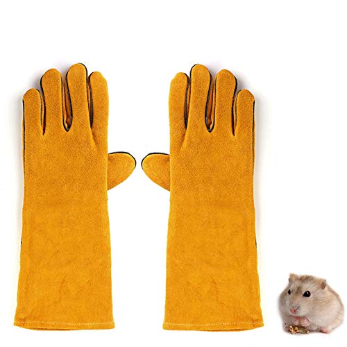 LY-Rack Guantes para manejo de Animales Guantelete de protección Engrosada Anti-mordidas/arañazos, Guantelete de hámster Erizo Planeador del azúcar, para Perro Gato Loro Serpiente Lagarto