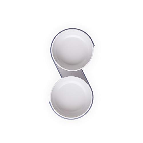 LZHTC Cuencos Dobles De Agua Potable para Proteger La Columna Vertebral Recipiente para Gatos Oblicuo Comida para Gatos Maceta Suministros para Mascotas