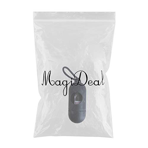 MagiDeal Dispensadores de Bolsas de Plástico para Caca de Perro + Bolsas para Desechos de Mascotas - Negro
