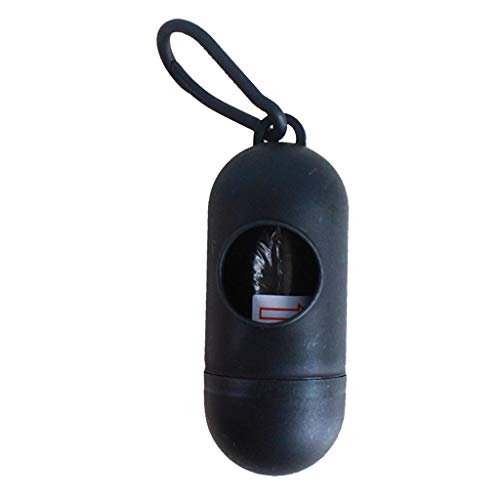 MagiDeal Dispensadores de Bolsas de Plástico para Caca de Perro + Bolsas para Desechos de Mascotas - Negro